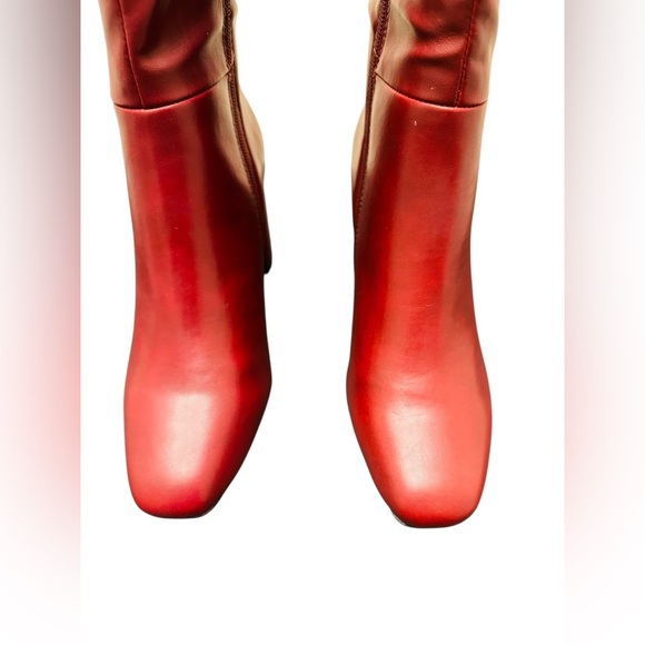 Madden Girl Wise Bordeaux Knee High Boots 6.5 Wide Calf Block Heel Wine NWOT - Picture 8 of 16